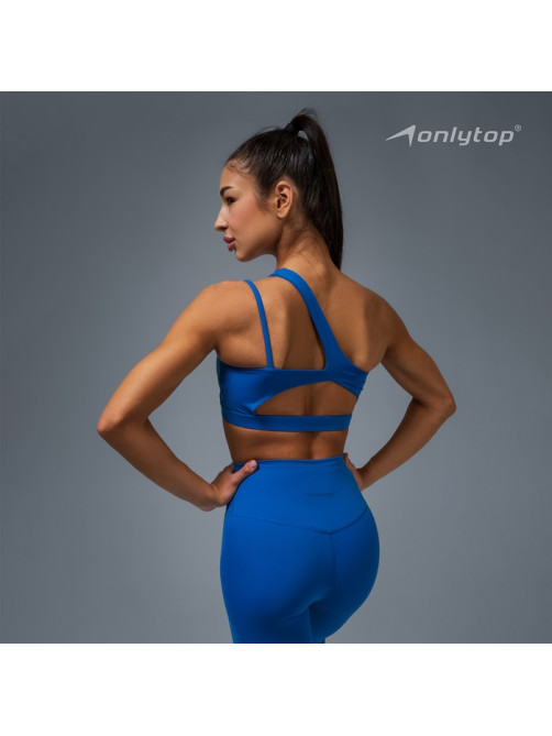 Топ спортивный ONLYTOP Asymmetry, размер 42 (S), синий