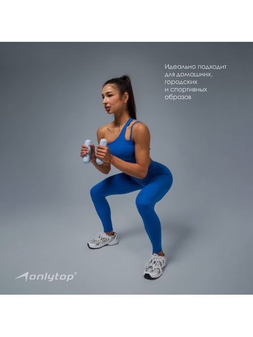 Топ спортивный ONLYTOP Asymmetry, размер 42 (S), синий