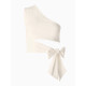 Топ с завязкой на талии женский MINAKU : Casual Collection, белый, размер 48