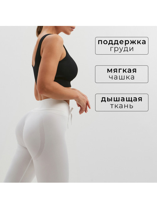 Топ спортивный женский MINAKU: SPORTLY, чёрный, размер L