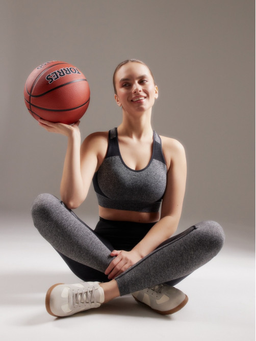 Топ спортивный женский MINAKU: SPORTLY, серый, размер M