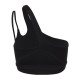 Топ спортивный ONLYTOP Asymmetry, размер M, чёрный
