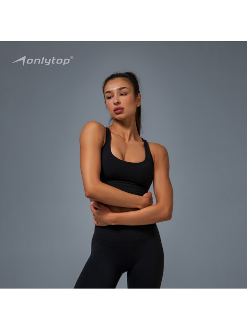 Топ спортивный ONLYTOP Sculpt, размер M, чёрный