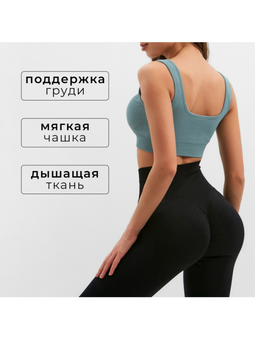 Топ спортивный женский MINAKU: SPORTLY, зелёный, размер L