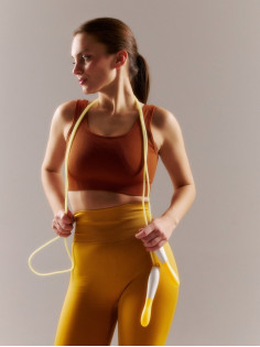Топ спортивный женский MINAKU: SPORTLY, коричневый, размер S