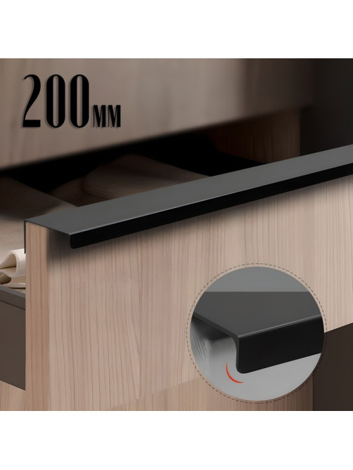 Ручка CAPPIO RT001BL, L=200 мм, м/о 160 мм, цвет черный, 4 шт.
