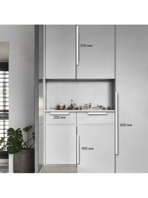 Ручка торцевая CAPPIO RP100WH, L=500 мм, цвет белый, 4 шт.