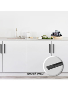 Ручка торцевая CAPPIO RP101BL, м/о 128 мм, цвет черный, 4 шт.