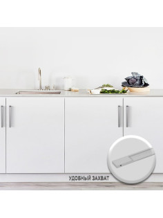 Ручка торцевая CAPPIO RP101CH, м/о 128 мм, цвет матовый хром, 4 шт.