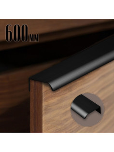 Ручка торцевая CAPPIO RT002BL, L=600 мм, м/о 480 мм, цвет черный, 4 шт.