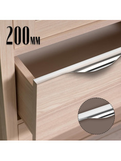 Ручка торцевая CAPPIO RP100CH, L=200 мм, цвет хром, 4 шт.