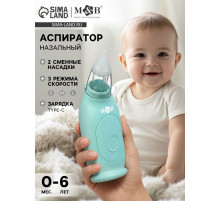 Аспиратор для новорожденных электронный, назальный (набор: 2 насадки, аксессуары, зарядка Type-C)