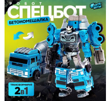 Робот «Спецбот. Бетономешалка», трансформируется, собирается в 1 большого из 7 роботов