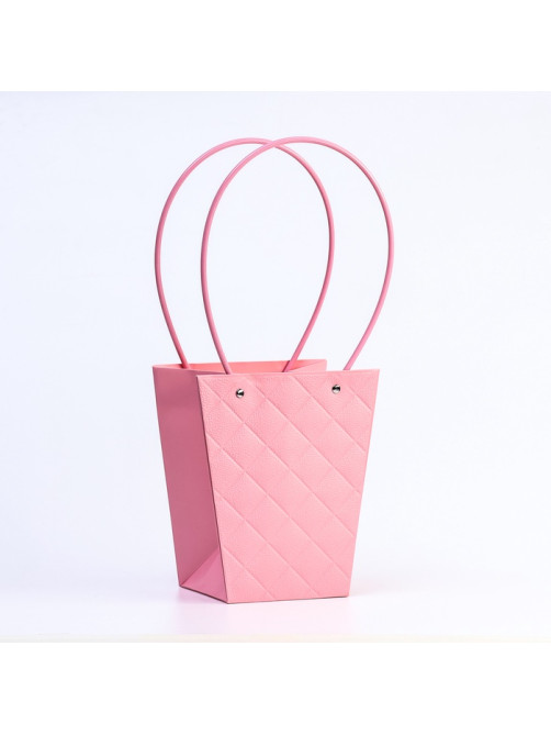 Сумка для цветов тиснение «МИКС» влагостойкая, 17×17 - 11.5×11.5 - 20 см