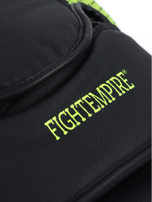 Лапы боксерские изогнутые FIGHT EMPIRE, CLASSIC, ПУ, чёрные, жёлтые, пара