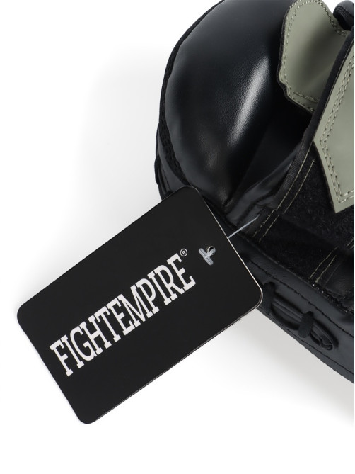 Лапы боксёрские изогнутые FIGHT EMPIRE, GEL-TECH, ПУ, пара, чёрный, зелёный