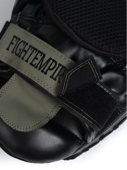 Лапы боксёрские изогнутые FIGHT EMPIRE, GEL-TECH, ПУ, пара, чёрный, зелёный
