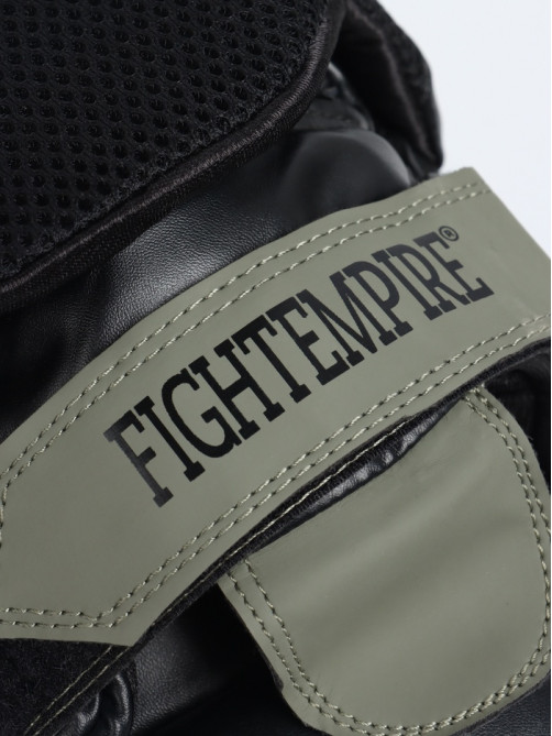 Лапы боксёрские изогнутые FIGHT EMPIRE, GEL-TECH, ПУ, пара, чёрный, зелёный