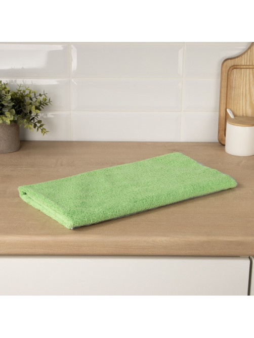 Тряпка для пола Raccoon, 250 г/м², 60×80 см, микрофибра, с оверлоком, 1 шт., зеленая