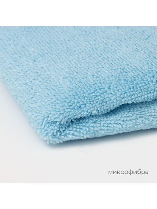 Тряпка для пола Raccoon, 250 г/м², 60×80 см, микрофибра, с оверлоком, 1 шт., голубая
