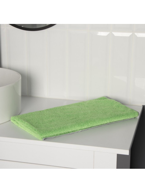 Тряпка для пола Raccoon, 250 г/м², 60×80 см, микрофибра, с оверлоком, 1 шт., зеленая