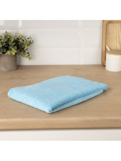 Тряпка для пола Raccoon, 250 г/м², 60×80 см, микрофибра, с оверлоком, 1 шт., голубая