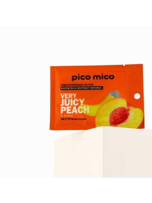Патчи для области вокруг глаз Very juicy peach, 1 пара, гидрогелевые с коллагеном и экстрактом персика, PICO MICO