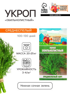 Семена Укроп «Обильнолистный», 2 г, «Рецепты дедушки Никиты»