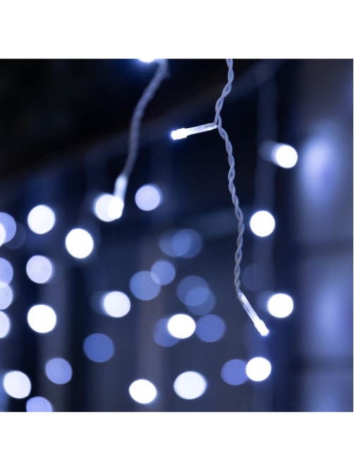 Гирлянда «Бахрома» 6×0.7 м, IP44, УМС, белая нить, 120 LED, свечение белое, 220 В