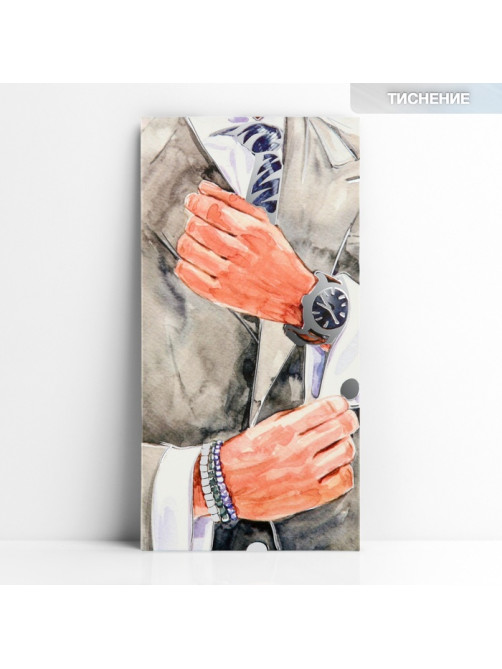 Конверт для денег «Мужчине», тиснение, 16.5×8 см