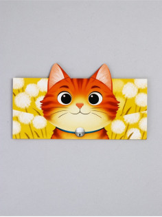 Конверт для денег формовой «Котик», 17.5×10 см