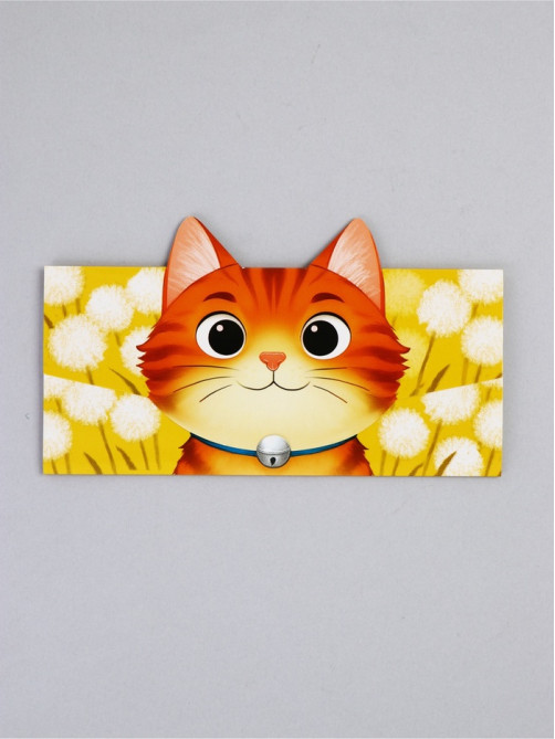Конверт для денег формовой «Котик», 17.5×10 см