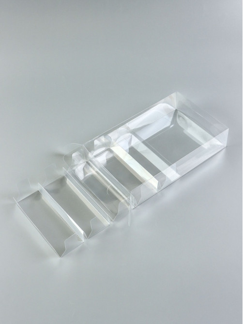 Коробка под 5 эклеров, прозрачная, складная PVC, 25×15×5 см