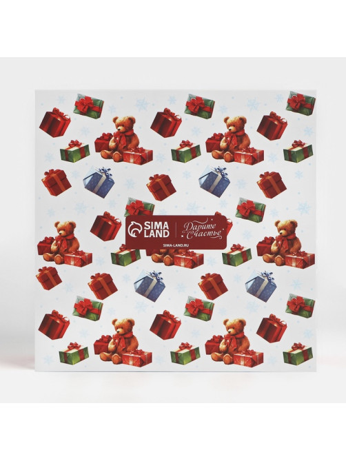 Коробка для капкейков и бенто-торта «Сказочного Нового года» 25×25×10 см