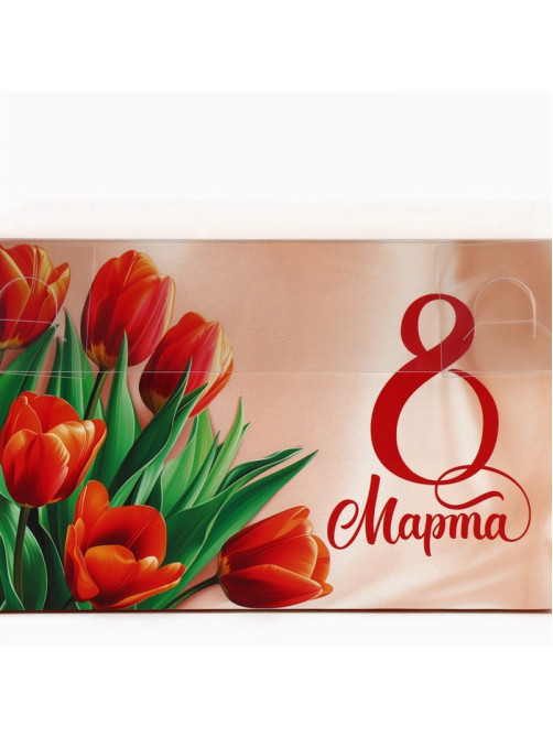 Коробка для капкейка «8 марта», 16×16×10 см