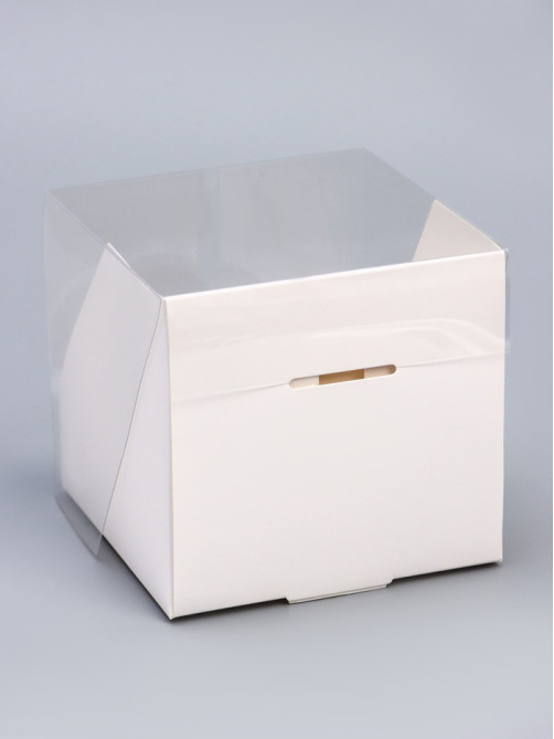 Коробка для 1 капкейка с прозрачной крышкой, 10.5×10.5×10 см, кондитерская упаковка