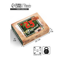 Коробка для сладостей «23 февраля», почта, 20×15×5 см