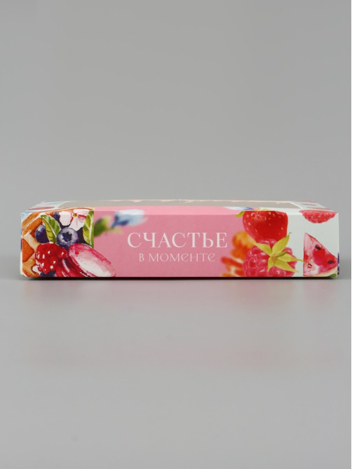 Коробка подарочная с окном «Счастье в моменте», 20×12×4 см, самосборная