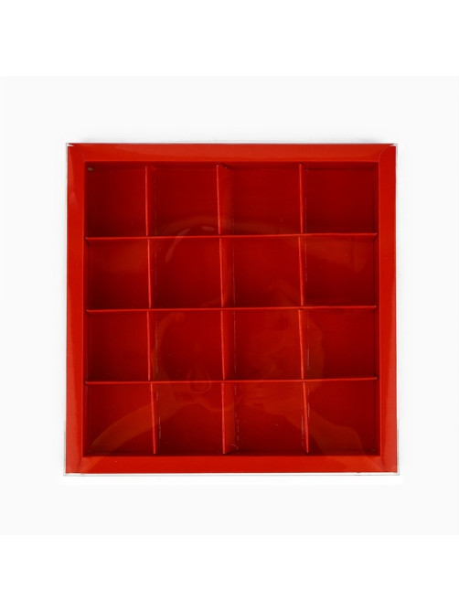 Коробка под 16 конфет новогодняя с ячейками «Снежные домики», 19×19×3 см