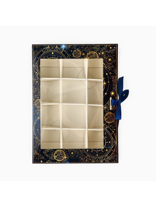 Коробка под 12 конфет с ячейками «Космос» 18.5×13.5×3.5 см
