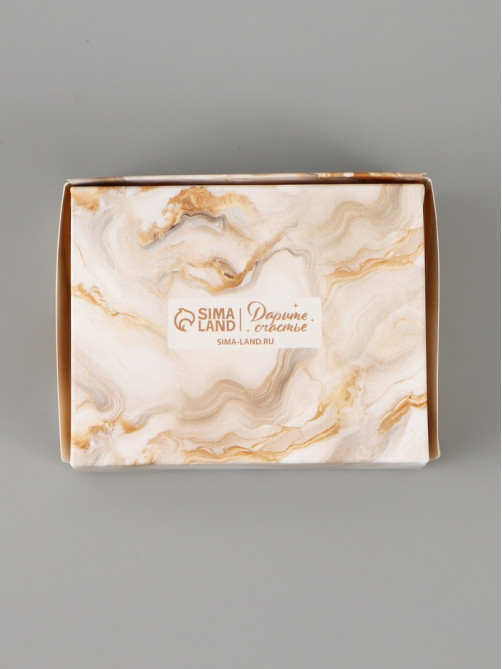 Коробка подарочная с окном «Мрамор», 10×8×3.5 см, самосборная