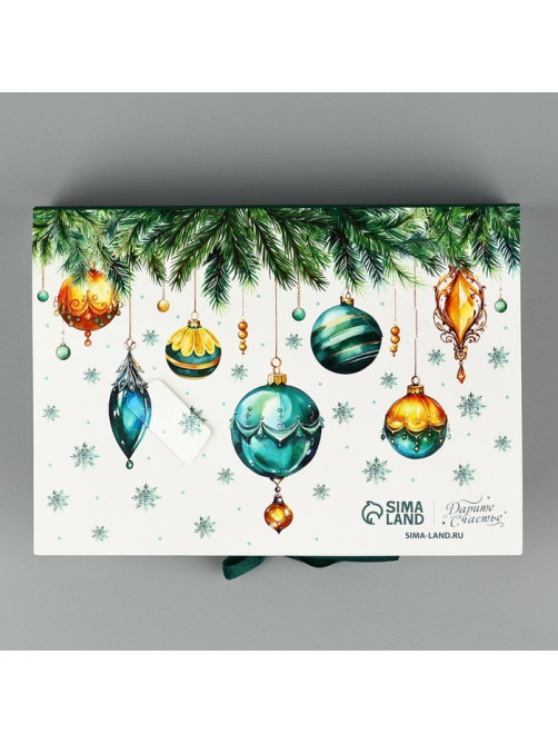 Коробка под 12 конфет с ячейками «С Новым годом!» 18.5×13.5×3.5 см