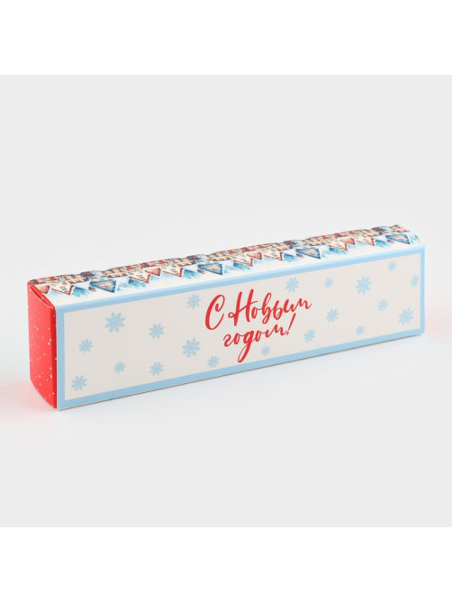 Коробка для конфет, кондитерская новогодняя упаковка, 5 ячеек, «С Новым годом», 5×21×3 см