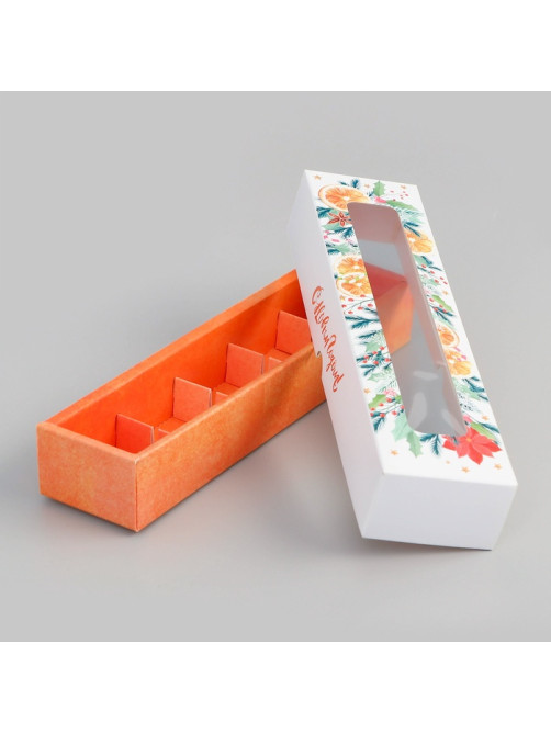 Коробка под 5 конфет новогодняя «С Новым годом», 21×5×3 см