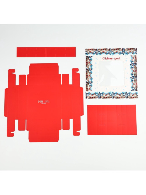 Коробка под 9 конфет новогодняя «Зимний город», 14.5×14.5×3.5 см