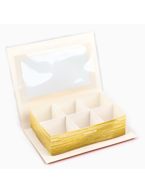 Коробка под 6 конфет новогодняя с ячейками «Зимняя почта» 14.5×9.5×3.5 см