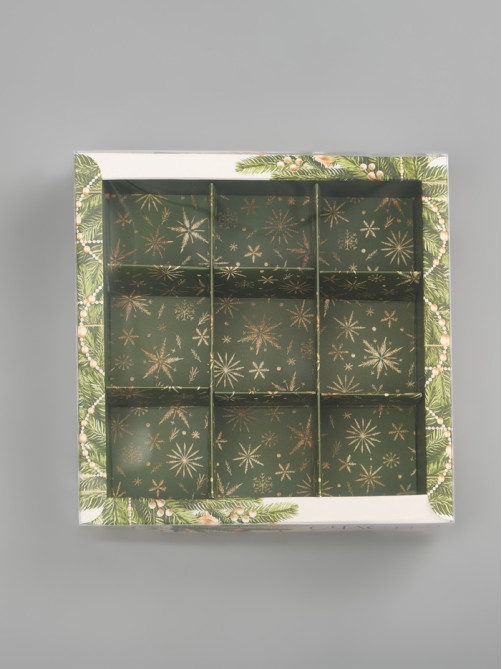 Коробка под 9 конфет с ячейками «Счастья в Новом году!», 14.5×14.5×3 см
