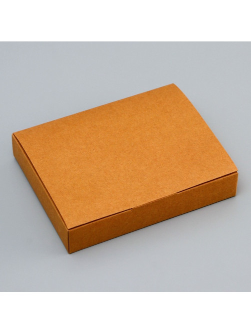Коробка для 12 конфет, крафт с откидной крышкой, 19×15×3.5 см