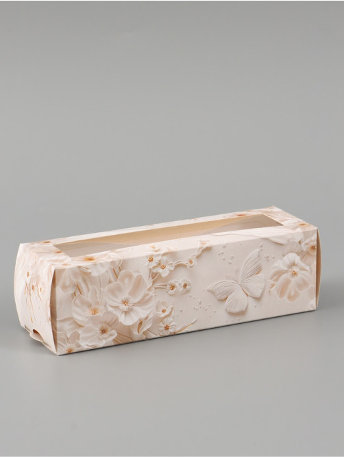 Коробка подарочная с окном «С любовью», 18×5.5×5.5 см, самосборная
