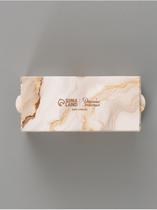 Коробка подарочная с окном «Мрамор», 12×5.5×5.5 см, самосборная